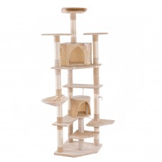 80" Multi-Level Cat Tree and Tower with Condo Beige