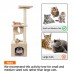 36" Solid Cute Sisal Rope Plush Cat Climb Tree and Tower