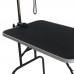 32" Foldable Pet Grooming Table with Mesh Tray and Adjustable Arm Silver Base