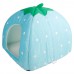 Strawberry Style Soft Cotton Cute Multi-purpose Pets Dog Cat House Nest Yurt Light Blue
