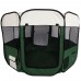 57" Portable 600D Oxford Cloth and Mesh Pet Dog Cat Fence with Eight Panels Green