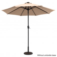 9FT Strip Light Umbrella Waterproof Folding Sunshade Top Color (Resin Baseis not included)