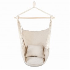 Cotton Canvas Hanging Rope Chair with Pillows 