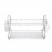 Multifunctional Kitchen Collection Shelf Drainer Organizer S-shaped Dual Layers Bowls Dishes Chopsticks Spoons Drainer