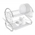 S-shaped Dual Layers Multifunctional Bowls Dishes Chopsticks Spoons Collection Shelf Drainer Organizer