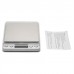3KG/0.1g Small Electronic Jewelry Scale High Precision Two Pallets Silver