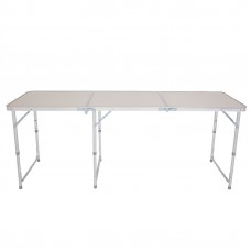 Aluminum Alloy Home Use Folding Table Outdoor Picnic Party Camping Dining 180 x 60 x 70cm White 
