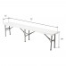 6FT Outdoor Courtyard Picnic Party Camping Dining Foldable Bench