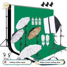 Photo Lighting Kit 2M x 3M 6.6ft x 9.8ft Background and Softbox